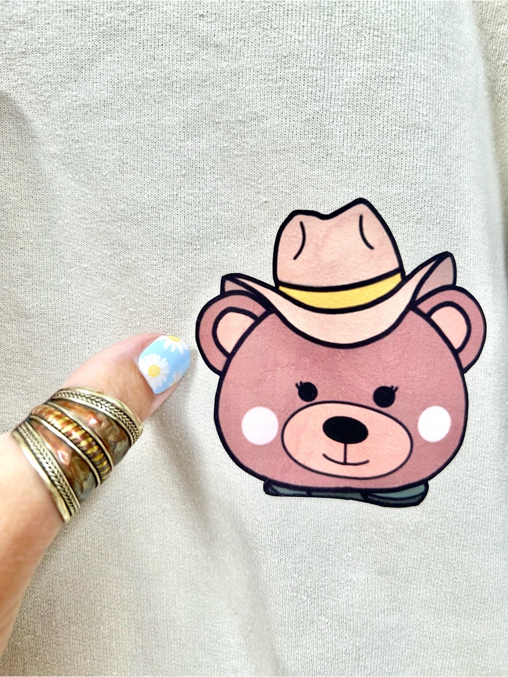 Western TEDDY BEAR Oversized boho sweatshirt southwestern farmhouse country Vibe - Picture 5 of 11